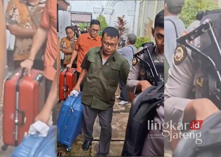 KPK Bawa 2 Koper dan 1 Kardus Usai Geledah Rumah Dinas Bupati Pati Non Aktif Sudewo 25 Tim penyidik KPK membawa dua koper dan satu kardus usai menggeledah Rumah Dinas Bupati Pati non aktif Sudewo di Kompleks Kantor Bupati Pati, Kamis, 22 Januari 2026. (Tangkapan layar FB Eko Kuswanto/Lingkarjateng.id)
