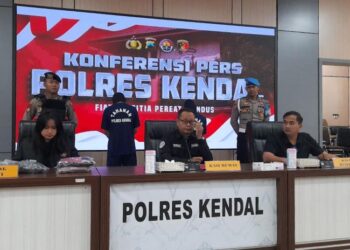Konferensi pers Polres Kendal. (Humas Polres Kendal/Lingkarjateng.id)