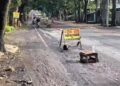Kondisi ruas jalan provinsi Pati-Tayu yang rusak parah. (Lingkarnews Network)