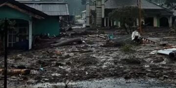 Kondisi Desa Serang, Kecamatan Karangreja, Kabupaten Purbalingga pasca banjir bandang pada Jumat, 23 Januari 2026. (BPBD Jateng/Lingkarjateng.id)