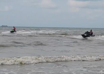Olahraga Aquabike di Kabupaten Rembang. (Vicky Rio/Lingkarjateng.id)