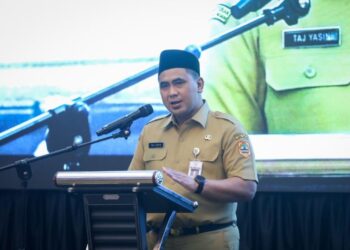 Wakil Gubernur Jawa Tengah Taj Yasin Maimoen saat acara Peringatan Bulan K3 Tahun 2026 Tingkat Provinsi Jawa Tengah di Hotel Novotel Semarang, Senin, 12 Januari 2026. (Humas Pemprov Jateng/Lingkarjateng.id)