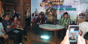 76,5 Persen Warga Jepara Puas Terhadap Kinerja Pemerintah Daerah 11 Suasana kegiatan refleksi Setahun Kepemimpinan Witiarso Utomo (Mas Wiwit) dan Wakil Bupati Jepara, M. Ibnu Hajar (Gus Hajar) di Anjungan Jepara Puri Maerokoco Semarang pada Jumat, 20 Februari 2026. (Tomi Budianto/Lingkarjateng.id)