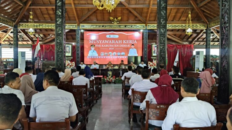 Kegiatan Musker PMI Demak Tahun 2026, bertempat di Pendopo Kabupaten Demak, baru-baru ini. Foto : M Burhan/Lingkar Jateng