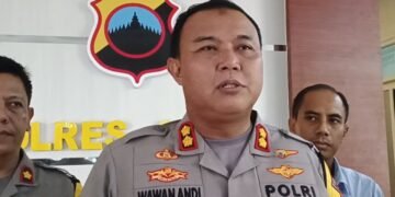 Kapolres Blora AKBP Wawan Andi Susanto saat dimintai keterangan terhadap kelanjutan kasus kekerasan kucing. Jumat, 13 Februari 2026. (Antara)