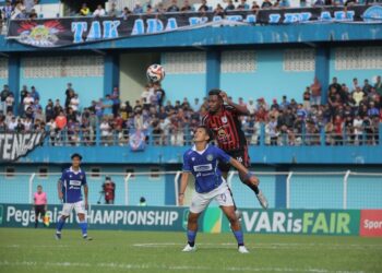 Pertandingan Persiku melawan Persipura di Stadion Wergu Wetan Kudus pada 30 Januari 2026 lalu. Foto: Nisa Hafizhotus Syarifa / Lingkar