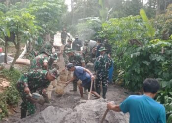 Pengecoran Jalan TMMD Tingkatkan Akses Infrastruktur Desa Gedong Kendal