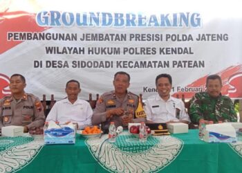 Rangkaian kegiatan groundbreaking pembangunan Jembatan Presisi di Desa Sidodadi, Rabu, 11 Februari 2026. (Anik Kustiani/Lingkarjateng.id)