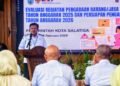 Wali Kota Salatiga Robby Hernawan membuka evaluasi Pengadaan Barang/Jasa Tahun Anggaran 2025 dan Persiapan Pengadaan Tahun Anggaran 2026 di Ruang Kaloka, Kantor Setda Salatiga, Rabu, 18 Februari 2026. (Dok.Prokompim Setda Salatiga/Lingkarjateng.id)