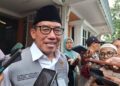 Anggota Komisi IX DPR RI, Muh Haris, memberi keterangan kepada awak media usai kegiatan sosialisasi program MBG di Kabupaten Kendal, Jumat, 13 Maret 2026. (Unggul Priambodo/Lingkarjateng.id)