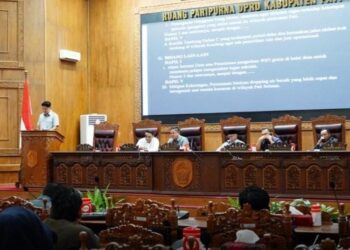 Rapat paripurna DPRD Pati dalam agenda menyampaian hasil penyampaian reses, Rabu 4 Maret 2026. (Lingkarjateng.id)