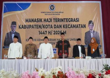 Tak Berdampak Konflik Perang Iran-AS-Israel, Jemaah Haji Jepara Tetap Berangkat Sesuai Jadwal 25 Kegiatan Manasik Haji Terintegrasi di Gedung Haji Kabupaten Jepara, pada Kamis (9/4/2026). Foto : Tomi Budianto / Lingkar