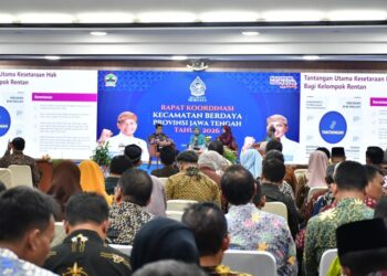 Suasana rapat koordinasi Kecamatan Berdaya Provinsi Jawa Tengah Tahun 2026 di Gedung Gradhika Bhakti Praja, Semarang, Kamis (16/4/2026). Foto : Dok.Prokompim Pekalongan/Lingkar