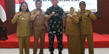 Pangdam IV/Diponegoro, Mayjen TNI Achiruddin (tengah), dalam Rapat Koordinasi Percepatan Pembangunan KDKMP di Aula Makodam IV/Diponegoro, Jumat, 24 April 2026. (Lingkarjateng.id)