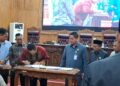 Penandatanganan nota kesepakatan antara DPRD Pati dengan Kejari Pati, Jumat, 17 April 2026. (Lingkarjateng.id)
