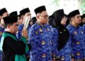 Sejumlah PNS Pemkab Pati menjalani pelantikan di Pendopo Kabupaten Pati, Selasa, 28 April 2026. (Lingkarjateng Group Network/Lingkarjateng.id)