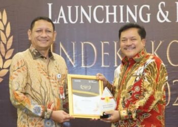 Wali Kota Salatiga Robby Hernawan menerima penghargaan kota toleran dari SETARA Institute di Jakarta, Rabu, 22 April 2026. (Prokompim Setda Salatiga/Lingkarjateng.id)