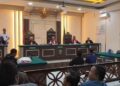 Sidang pembacaan vonis dalam kasus kekerasan dan penghalangan kerja jurnalis di Pengadilan Negeri Pati, Senin, 6 April 2026. (Lingkarjateng Group Network/Lingkarjateng.id)
