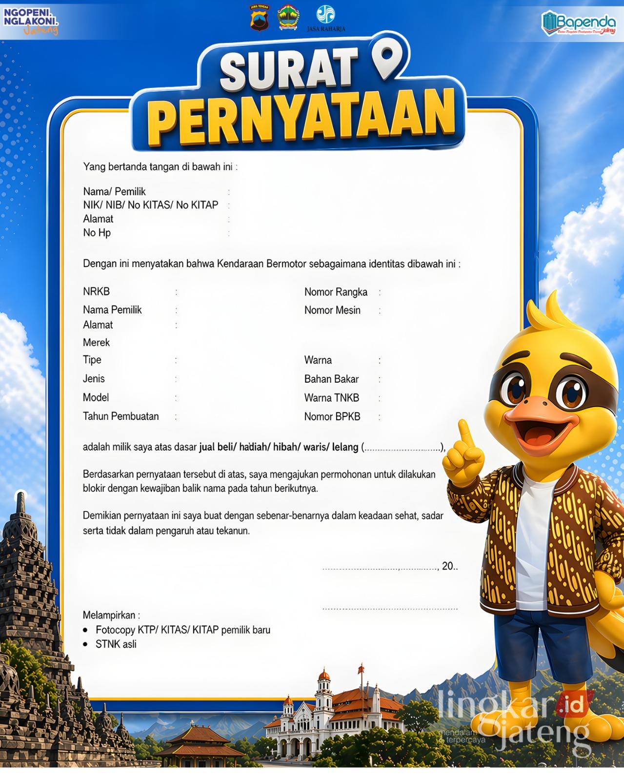 Surat pernyataan kepemilikan kendaraan