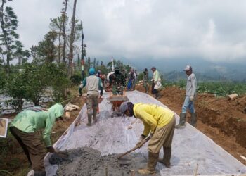 Pengerjaan Proyek Fisik TMMD Sengkuyung di Bringinsari Kendal Dikebut