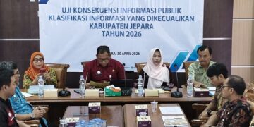 Suasana acara uji konsekuensi informasi publik di Ruang Rapat Diskominfo Jepara, Kamis, 30 April 2026. (Tomi BudiantoLingkarjateng.id)