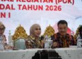 Bupati Kendal Dyah Kartika Permanasari saat mengikuti rakor Pengendalian Operasional Kegiatan (Rakor POK) Triwulan I APBD Kendal Tahun Anggaran 2026 di Pendopo Tumenggung Bahurekso Setda Kendal, Kamis 23 April 2026. (Anik Kustiani/Lingkarjateng.id)