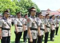 Prosesi upacara sertijab sejumlah pejabat Polres Kendal di halaman Mapolres Kendal, Jumat, 24 April 2026. (Dok. Polres Kendal/Lingkarjateng.id)