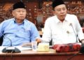 Wakil Ketua II DPRD Pati Bambang Susilo (kanan) bersama Wakil Ketua I Hardi. (Lingkarjateng.id)