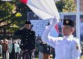 Gubernur Jawa Tengah Ahmad Luthfi selaku inspektur upacara Hardiknas di SMKN 1 Kedawung, Kabupaten Sragen.pada Sabtu, 2 Mei 2026. (Humas Pemprov Jateng)