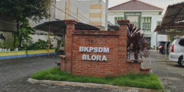 Seleksi JPTP Blora Rampung, Hasil Akhir Diumumkan 8 Juni 10 Tampak depan Kantor BKPSDM Kabupaten Blora. (Eko Wicaksono/Lingkarjateng.id)