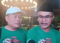 Ketua DPC Konfederasi Serikat Pekerja Seluruh Indonesia (KSPSI) Kabupaten Kudus, Andreas Hua saat diwawancara, Kamis, 30 April 2026. (Ahmad Abror/Lingkarjateng.id)