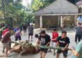 Tukang Kelet Hewan Kurban di Salatiga Mendadak Tumbang Saat Angkat Sapi 28 Sejumlah warga gotong royong menyembelih sapi di komplek Masjid Darul Solikhin LDII, Kampung Dukuh Krajan, Kelurahan Dukuh, Kecamatan Sidomukti, Kota Salatiga Minggu, 27 Mei 2026. (Dok.Humas Polres Salatiga/Lingkarjateng.id)