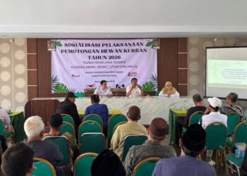 Dispaperta Batang menggelar Sosialisasi Standar Pemotongan Hewan Kurban Jelang Idul Adha 1447 H di Aula Dispaperta Batang, Kabupaten Batang, Senin, 11 Mei 2026. (Dok. Kominfo Kabupaten Batang/Lingkarjateng.id)