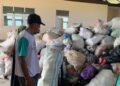 Tumpukan sampah plastik memenuhi gudang TPS 3R KMP Rejo Mulyo, Desa Margorejo, Kecamatan Cepiring, Kabupaten Kendal. Foto : Elza Nur Fauziah/ Lingkar