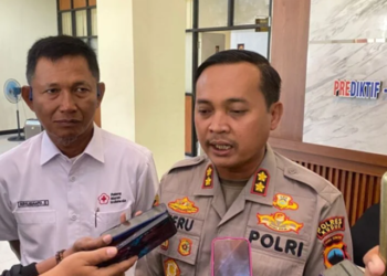 Kapolres Kudus, AKBP Heru Dwi Purnomo memberikan keterangan terkait bulan dana PMI 2026, Jumat (29/5).