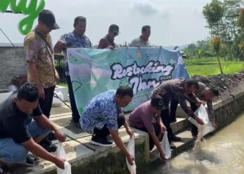 Jaga Ekosistem, DKP Kendal Tebar 90 Ribu Benih Ikan di Sejumlah Sungai