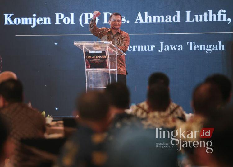 Jateng Jadi Titik Tumpu Kolaborasi 12 Provinsi Perkuat Ekonomi Nasional 25 Gubernur Jawa Tengah, Ahmad Luthfi dalam Gala Dinner Rapat Kerja Gubernur FKD MPU, di Hotel Tentrem, Kota Semarang, Senin, 11 Mei 2026 malam. (Dok. Humas Pemprov Jateng)