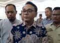 Pelaksana Tugas (Plt) Bupati Pati, Risma Ardhi Chandra diwawancara awak media usai melakukan dialog dengan Aliansi Masyarakat Pati Bersatu (AMPB) di Ruang Kembangjoyo Setda Pati, Sabtu, 23 Mei 2026. (Dok. Lingkarjateng Group Network)