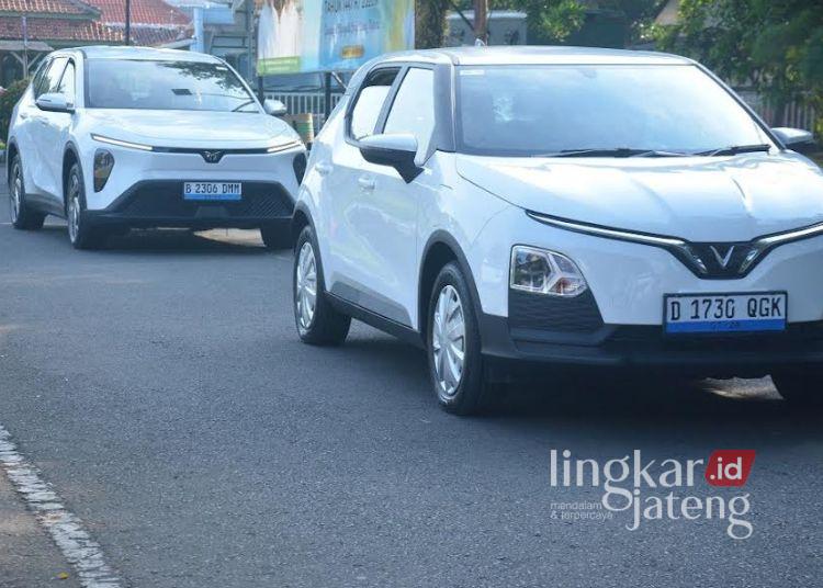 Uji Coba Mobil Listrik, Pemkab Batang Bidik Efisiensi Kendaraan Dinas OPD 25 Kendaraan listrik yang diuji coba Pemerintah Kabupaten Batang, Jumat, 8 Mei 2026. (Humas Pemkab Batang/Lingkarjateng.id)