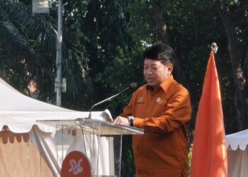 Kepala Badan Pusat Statistik (BPS) Jateng, Ali Said dalam apel Sensus Ekonomi di Lapangan Simpang Lima Semarang, Kamis (17/6/2026). Foto: Rizky/Lingkar