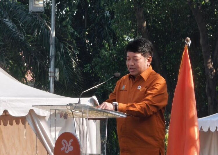 Kepala Badan Pusat Statistik (BPS) Jateng, Ali Said dalam apel Sensus Ekonomi di Lapangan Simpang Lima Semarang, Kamis (17/6/2026). Foto: Rizky/Lingkar