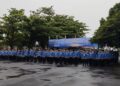 Para ASN Pemkab Pati saat mengikuti upacara di Halaman Pendopo Kabupaten Pati. (Antara/Lingkarjateng.id)