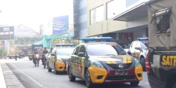 Patroli tim gabungan Polres Kudus mencegah gangguan kamtibmas pada momen kelulusan siswa pada Selasa, 2 Juni 2026. (Nisa Hafizhotus Syarifa/Lingkarjateng.id)