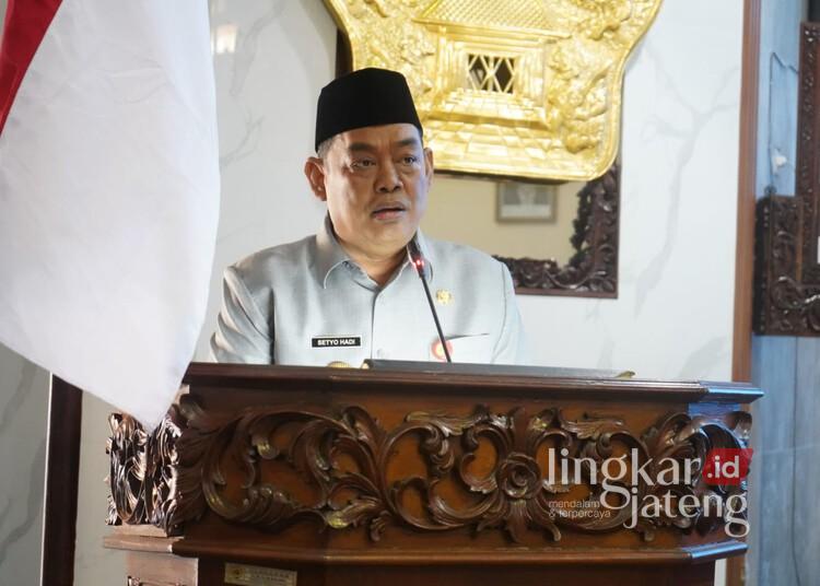 Laporan Keuangan Pemkab Grobogan Raih Opini WTP 11 Kali Beruntun dari BPK RI 25 Bupagi Grobogan, Setyo Hadi, saat mengikuti rapat paripurna di Kantor DPRD Grobogan, Senin, 15 Juni 2026. (Ahmad Abror/Lingkarjateng.id)