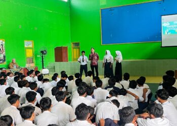 : Dinsos P2PA Kabupaten Demak, menggelar kegiatan edukasi pencegahan perkawinan anak di SMP Negeri 1 Mranggen. Foto : Burhan Aslam/Lingkar