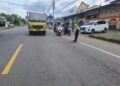 TKP: Tim Satlantas Polres Jepara memeriksa lokasi kecelakaan motor vs mikrobus di Jalan Raya Jepara-Kudus Desa Ngabul, Kecamatan Tahunan, Kabupaten Jepara pada Rabu, 24 Juni 2026. (dok for Lingkarjateng.id)