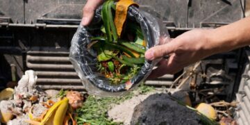 ILUSTRASI: Proses pembuatan kompos dari sampah sisa rumah tangga. (Canva)