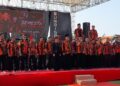 Ketua MPW PP, Bambang Eko Purnowo dan Ketua MPC PP Kendal, Mifta Reza saat memberikan arahan. (Anik Kustiani/ Lingkarjateng.id)