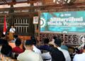 Bupati Kudus Sam’ani Intakoris saat memberikan sambutan dalam acara Silaturahmi Pondok Pesantren di Pendopo Kabupaten Kudus, Rabu, 3 Juni 2026. (Nisa Hafizhotus S/Lingkarjateng.id)