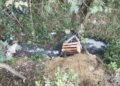 Kondisi Sungai Santren di Desa Karangampel, Kecamatan Kaliwungu, Kabupaten Kudus berwarna putih diduga karena mengalami pencemaran limbah kimia. (Dok. Pribadi/Lingkarjateng.id)
